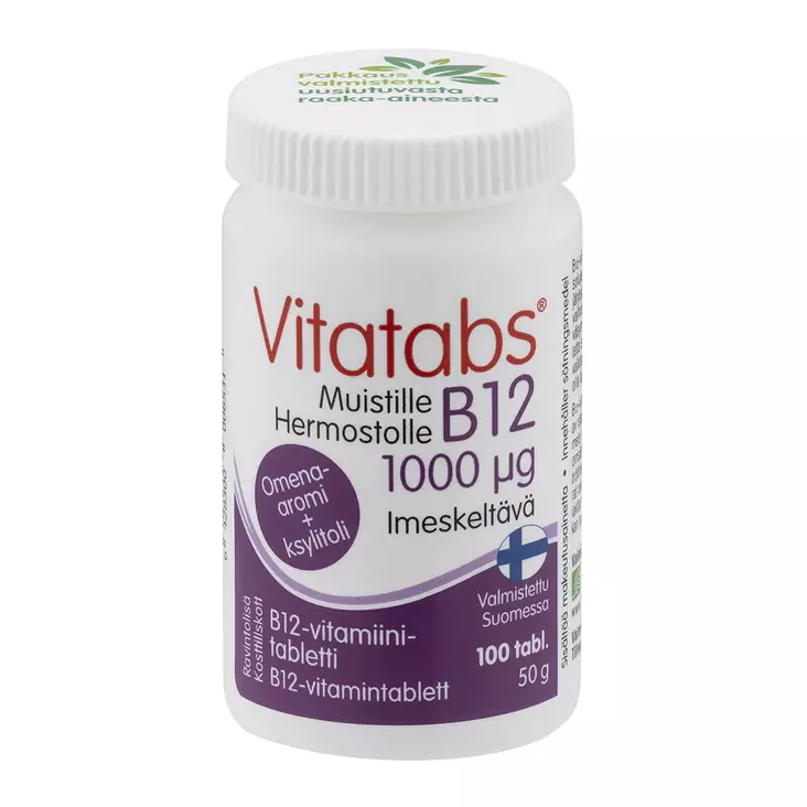 Vitatabs B12 1000µg omena 100 tabl. / 50g - Hyvinvointi - 81000000 - 2