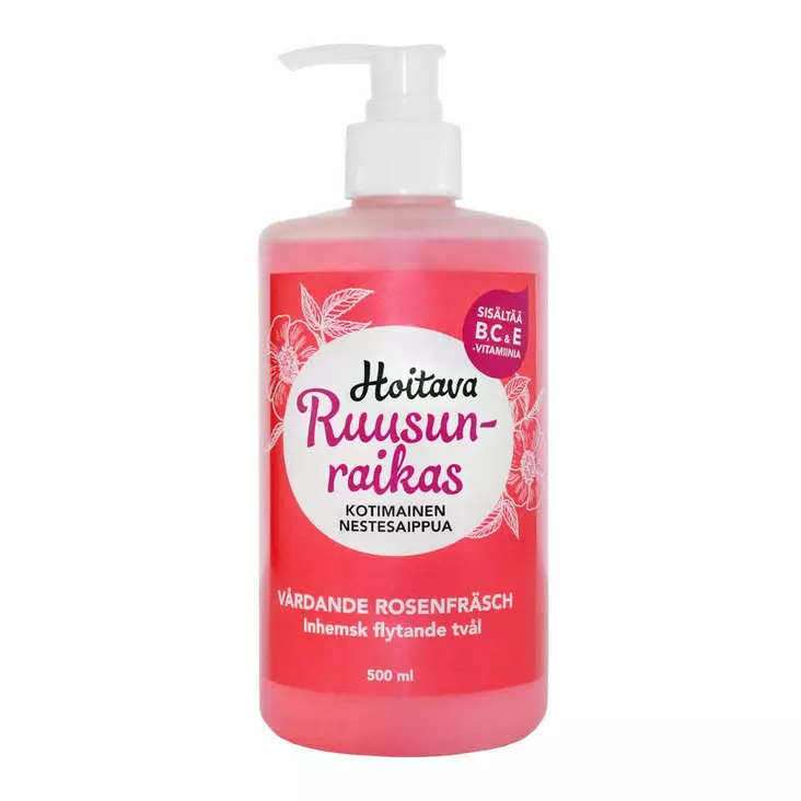 Hoitava Ruusunraikas nestesaippua 500ml - Vartalonhoitotuotteet - 17600001 - 2