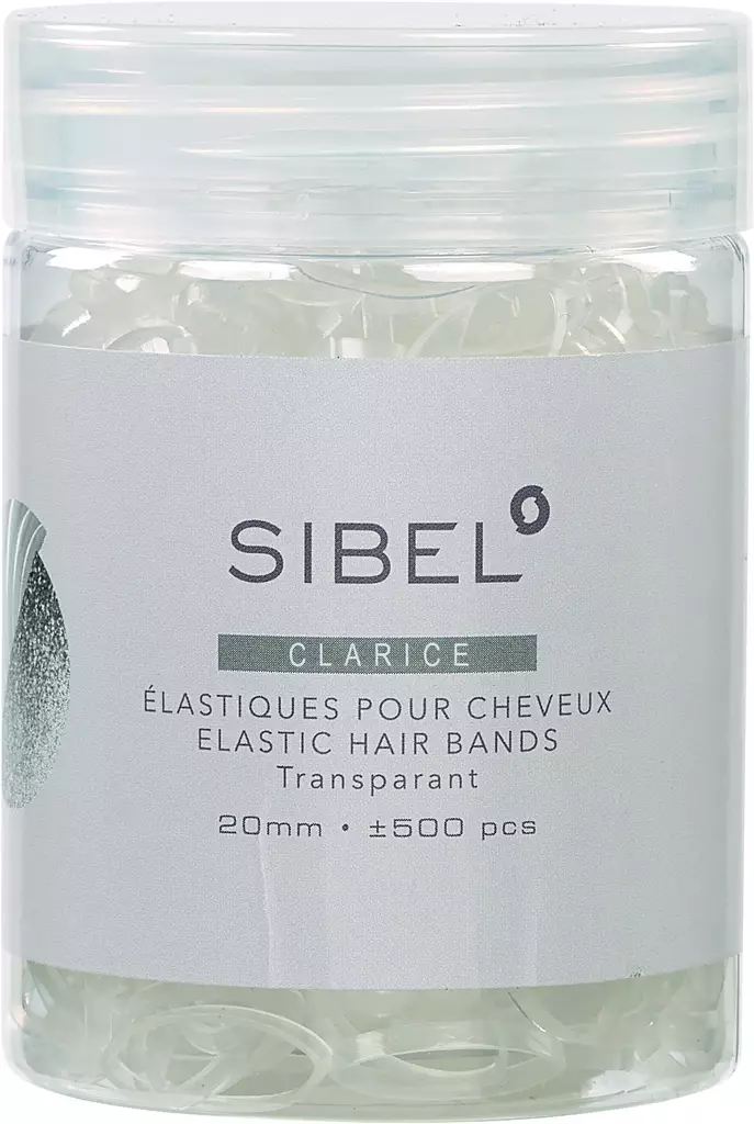 Sibel Clarice Silikonilenkit 50kpl (transparent) 45mm (P005199) - Kampaustarvikkeet - 15000543 - 1