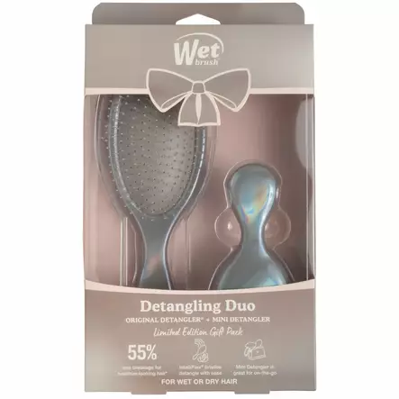 WetBrush Detangling Duo Chrome -lahjasetti (B1548) - Harjat ja kammat - 10710044 - 1