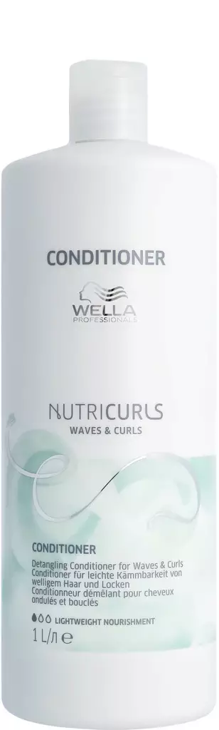 Wella NutriCurls Conditioner for Waves & Curls 1000ml - hoitoaine kiharille hiuksille - Kiharien hiusten hoitoaineet - 13000145 - 2