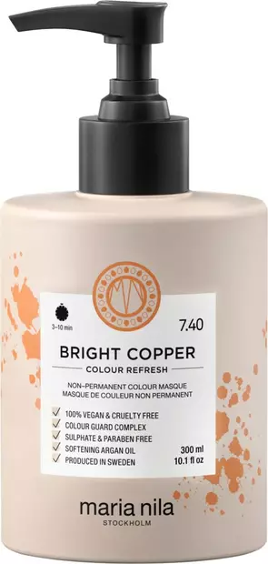Maria Nila Colour Refresh 7.4 BRIGHT COPPER 300ml - Color mask kupari hiuksille - 37000066 - 1